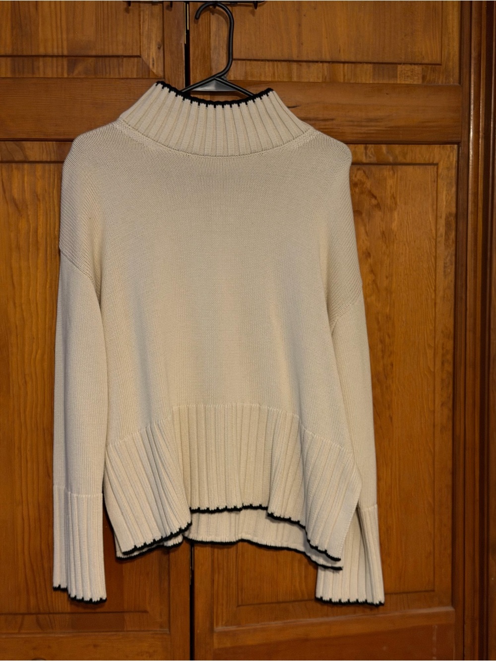 GAP Cream & Black Mock Neck Sweater